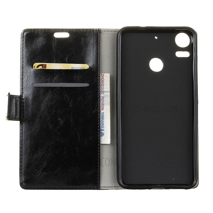 Crazy Horse Leather Wallet Case for HTC Desire 10 Pro - Black-4