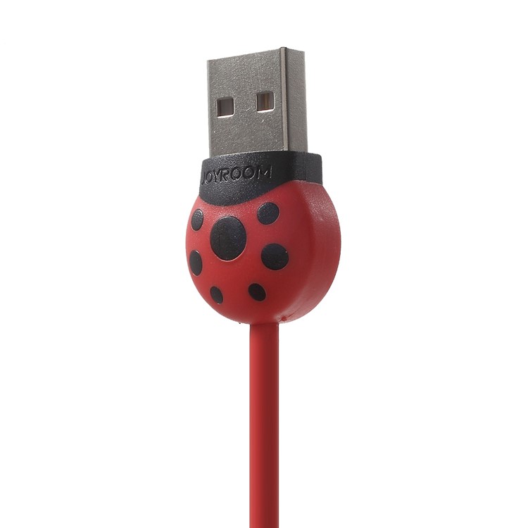 JOYROOM S-L124 Beetle Shape Micro USB Data Sync Charging Cable for Samsung Galaxy S7 Etc. - Red-2