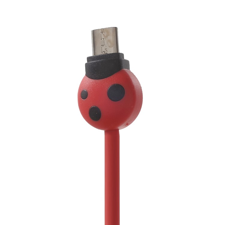 JOYROOM S-L124 Beetle Shape Micro USB Data Sync Charging Cable for Samsung Galaxy S7 Etc. - Red-3