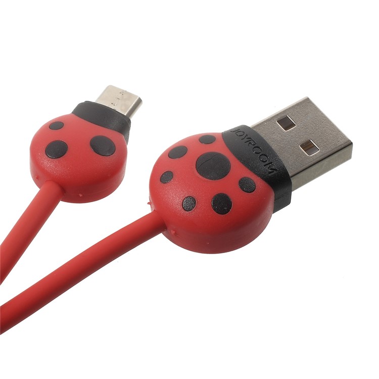 JOYROOM S-L124 Beetle Shape Micro USB Data Sync Charging Cable for Samsung Galaxy S7 Etc. - Red-4