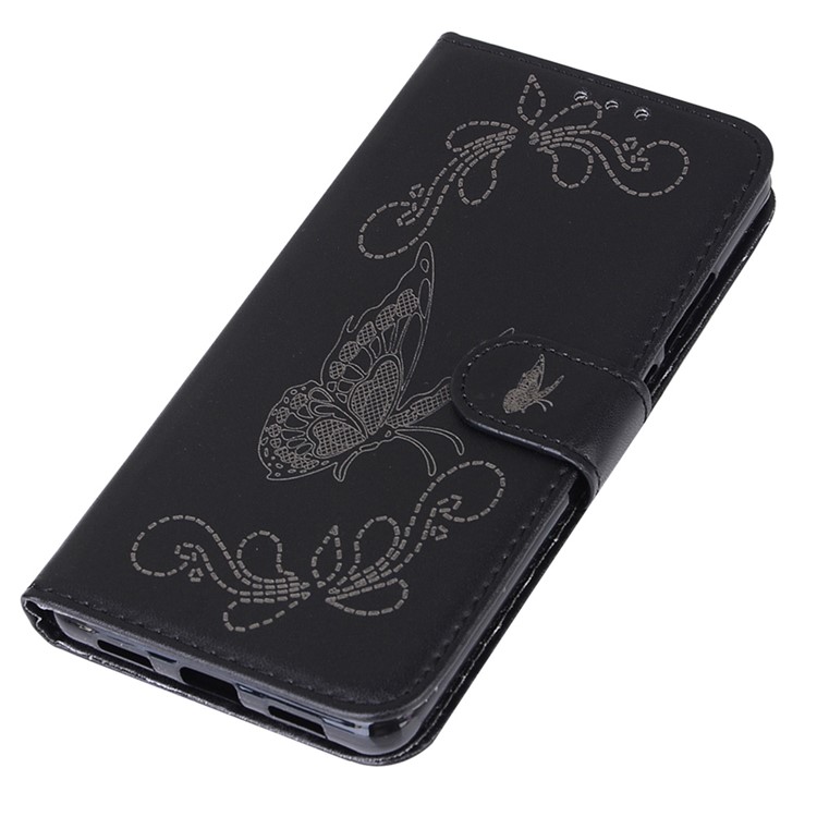 Laser Carving Butterfly Leather Wallet Case for HTC 10 / 10 Lifestyle - Black-3