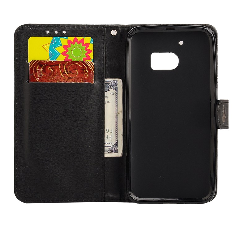 Laser Carving Butterfly Leather Wallet Case for HTC 10 / 10 Lifestyle - Black-7
