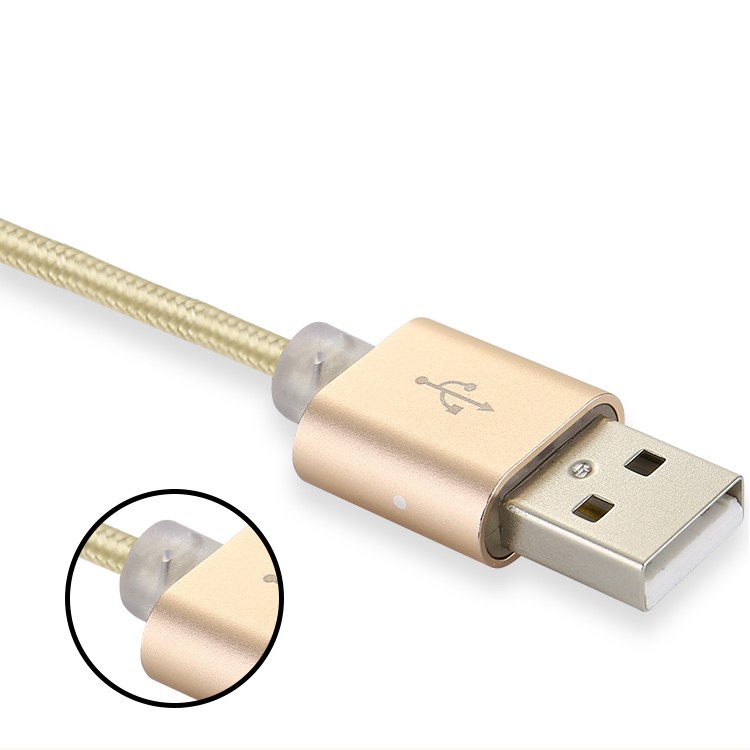 ZUOQI ZQ-TPC01 Woven Pattern Type-C Data Sync Charging Cable for Samsung HTC LG - Gold-4
