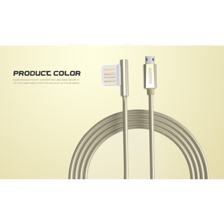 REMAX Emperor Series Micro USB Data Sync Charger Cable Cord for Samsung HTC LG - Gold Color-2