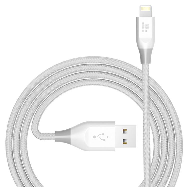 TRONSMART MFI Certified 1.8m Braided Lightning 8pin Data Charging Cable - White-1