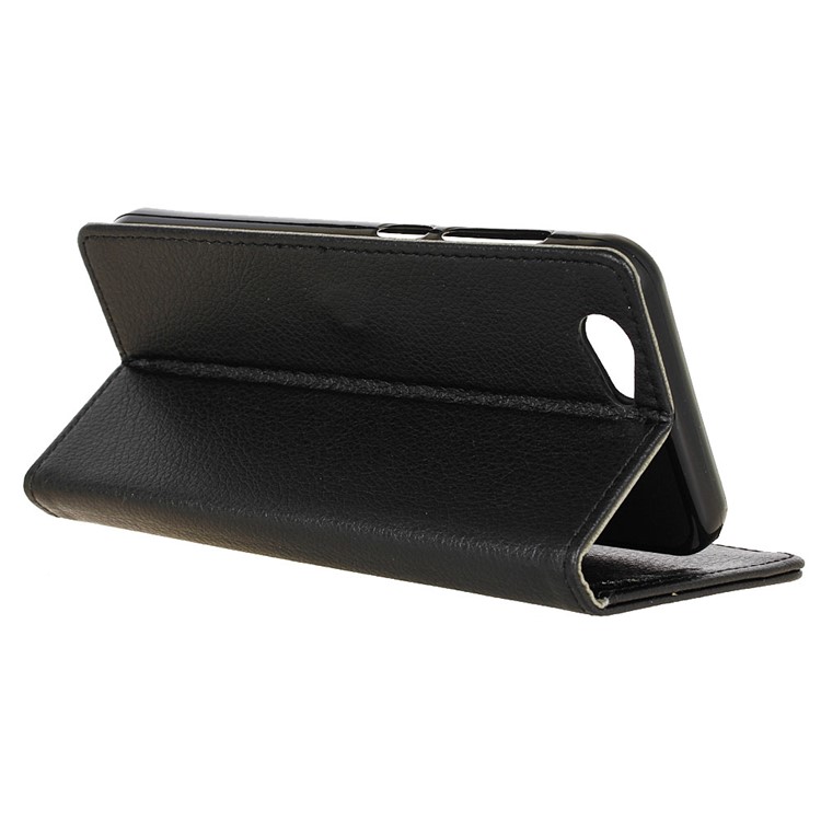 Lychee Skin Leather Wallet Case for HTC One A9s - Black-5