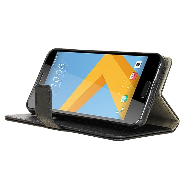 Lychee Skin Leather Wallet Case for HTC One A9s - Black-6