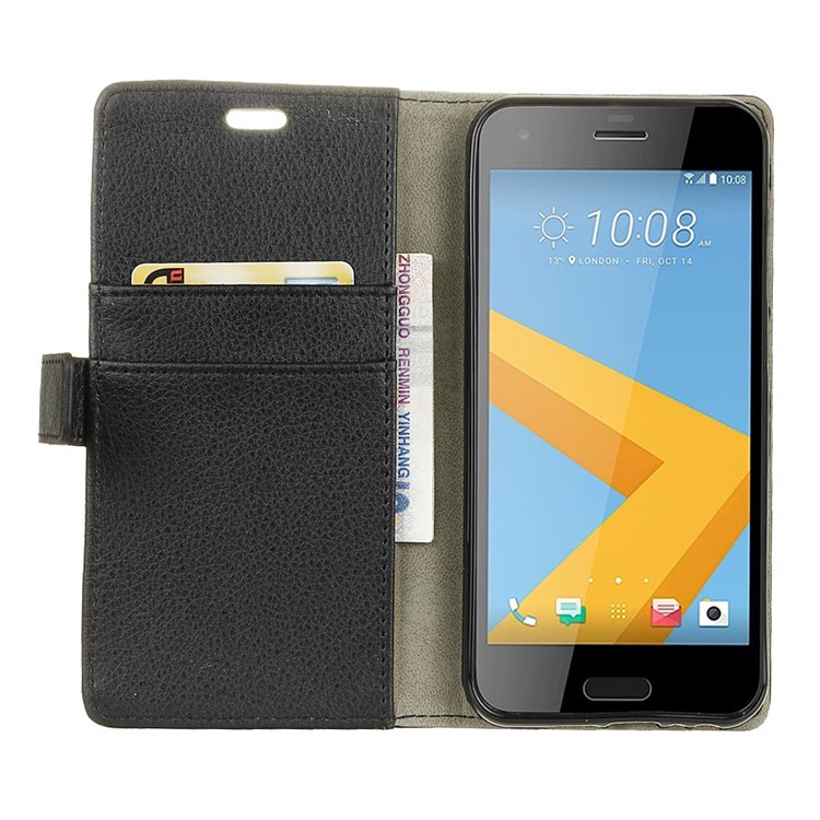 Lychee Skin Leather Wallet Case for HTC One A9s - Black-7