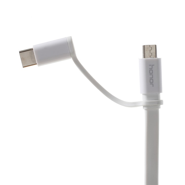 OEM HUAWEI Honor 1.5m 2-In-1 Data Charge Flat Cable Type C + Micro USB for Huawei Mate 8/P9 Lite/P8 Etc-3