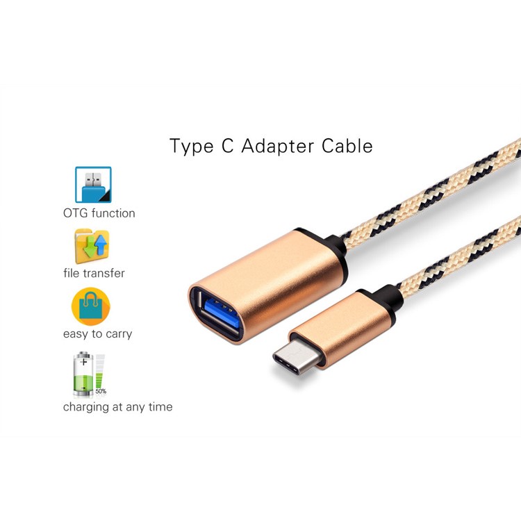 Type-c to USB 3.0 OTG Data Sync Charging Cable for Huawei P9 / LG G5-4