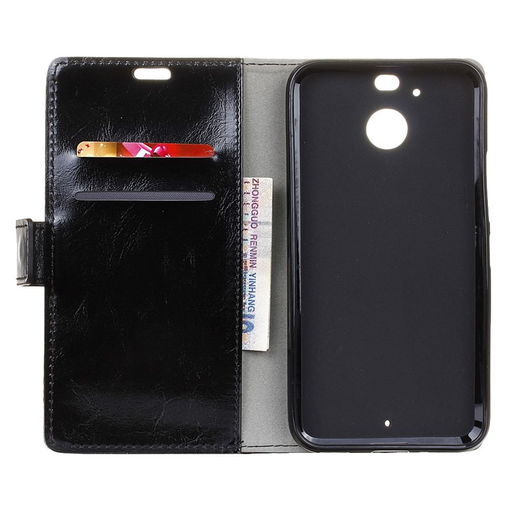 Crazy Horse Leather Wallet Case for HTC 10 evo / Bolt - Black-4