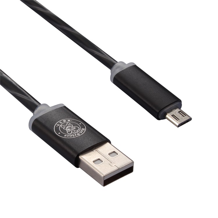 HAT PRINCE 2A LED Flash Light Micro USB Data Sync Charging Cable for Samsung HTC LG - Black-3
