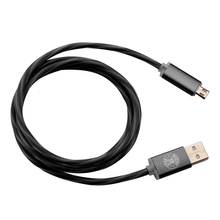 HAT PRINCE 2A LED Flash Light Micro USB Data Sync Charging Cable for Samsung HTC LG - Black-4