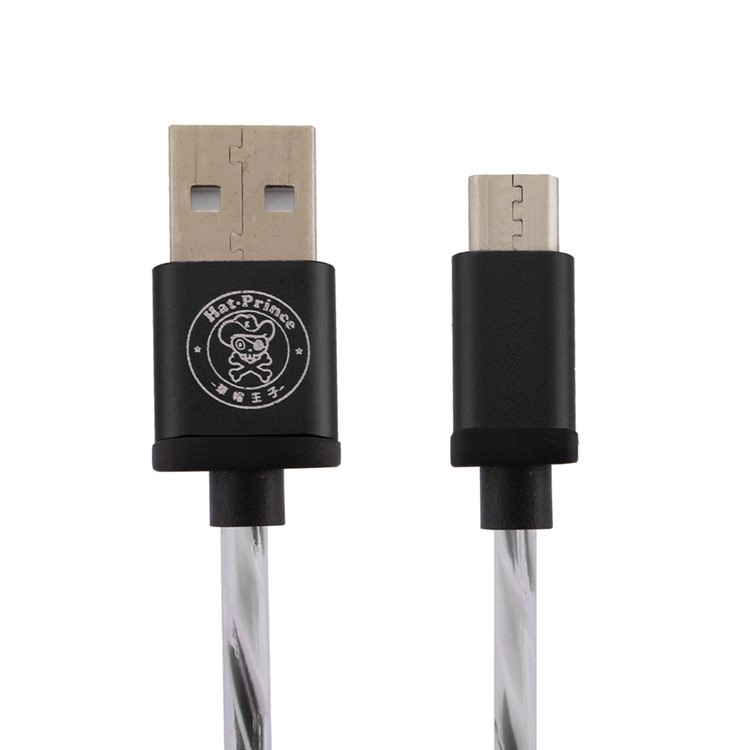 HAT PRINCE 2A Micro USB Data Sync Charging Cable for Samsung HTC LG - Black-1