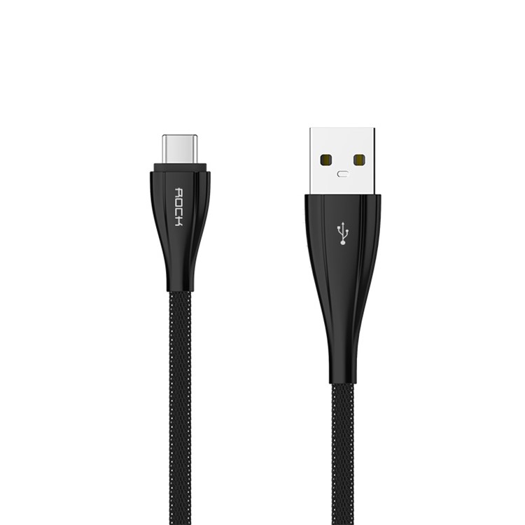 ROCK 30cm Metal Type-C Data Charge Cable for Huawei Mate 9/LG G5 etc - Black-1