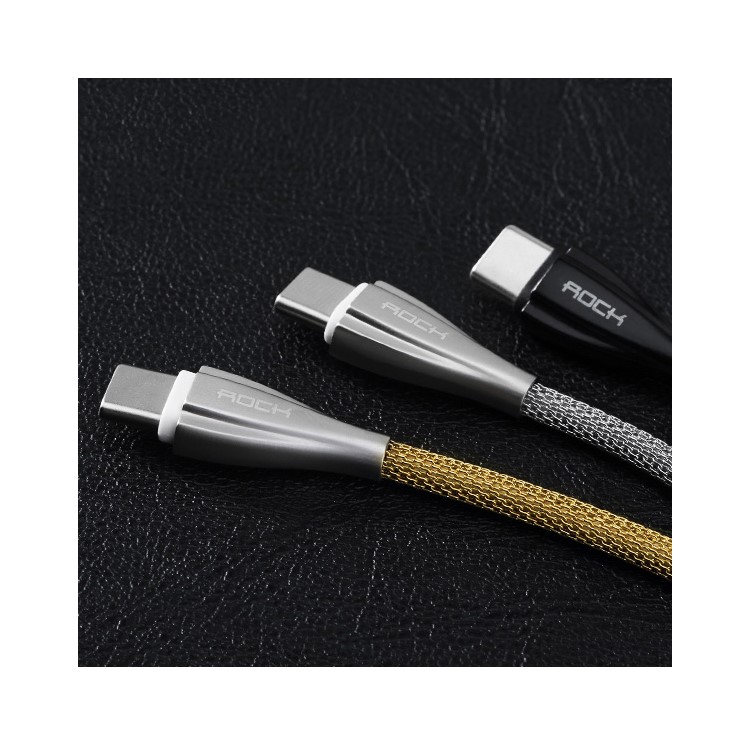 ROCK 30cm Metal Type-C Data Charge Cable for Huawei Mate 9/LG G5 etc - Black-6