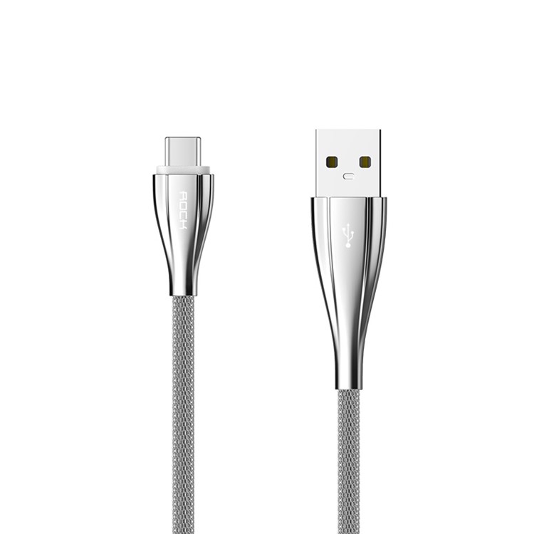 

ROCK 30cm Metal Type-C Data Charging Cord for Huawei Mate 9/LG G5 etc - Silver Color
