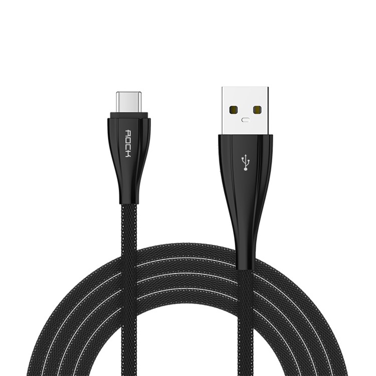 ROCK 100cm Metal Type-C Data Charge Cable for Huawei P9/Galaxy C9 Pro etc - Black-1
