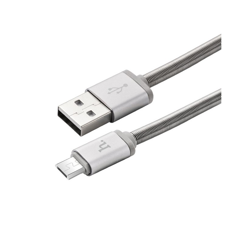 HOCO U5 Full Metal Micro USB Charging Data Sync Cable 1.2m for Samsung Sony Huawei - Silver-1