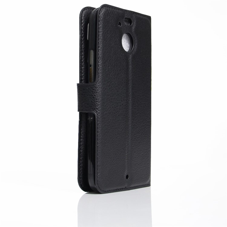 Litchi Skin Leather Wallet Case for HTC 10 evo / Bolt - Black-3