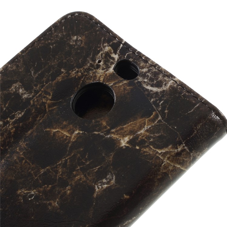 Marble Grain Wallet Mobile Case Smooth Leather Cover for HTC 10 evo / HTC Bolt - Black-8