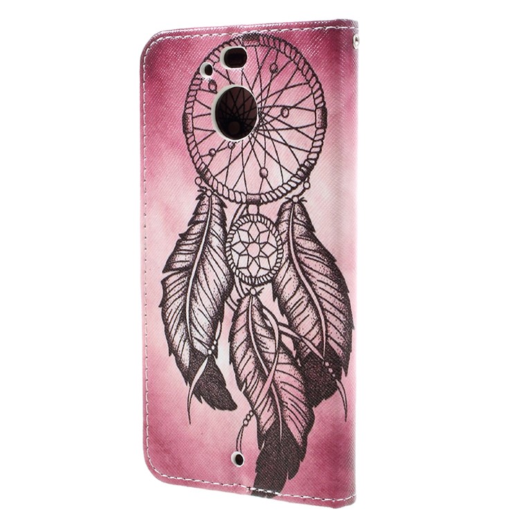 Patterned Leather Wallet Mobile Case for HTC 10 evo / HTC Bolt - Black Dream Catcher-2
