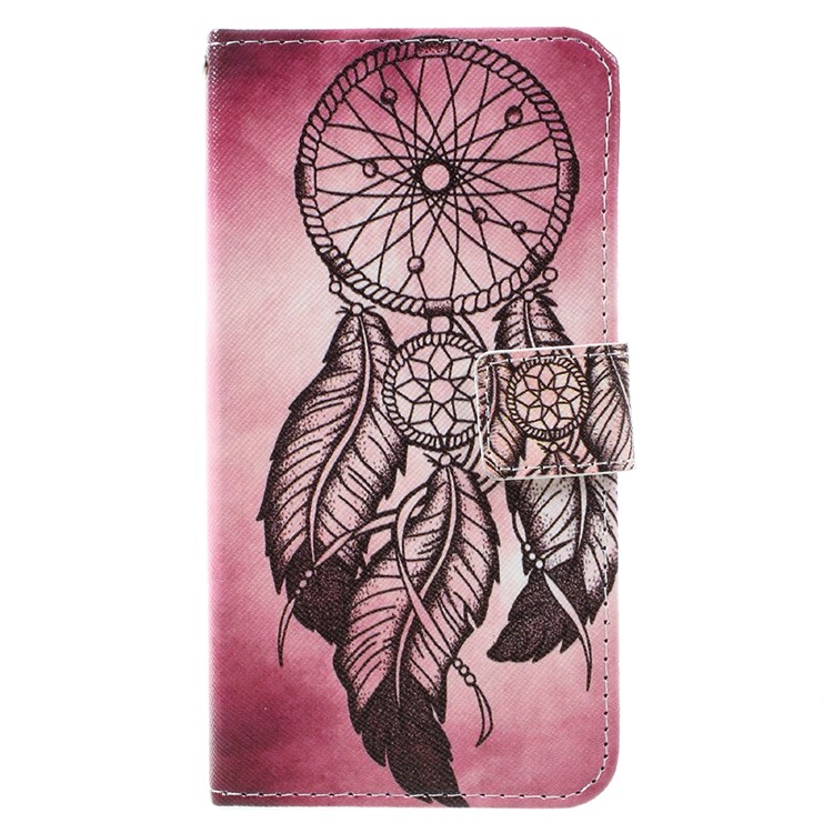 Patterned Leather Wallet Mobile Case for HTC 10 evo / HTC Bolt - Black Dream Catcher-3