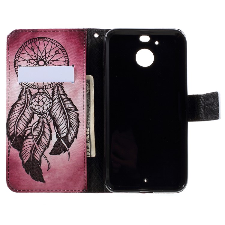 Patterned Leather Wallet Mobile Case for HTC 10 evo / HTC Bolt - Black Dream Catcher-6