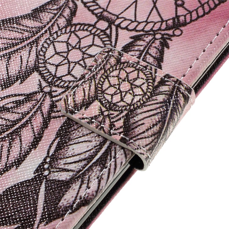 Patterned Leather Wallet Mobile Case for HTC 10 evo / HTC Bolt - Black Dream Catcher-9