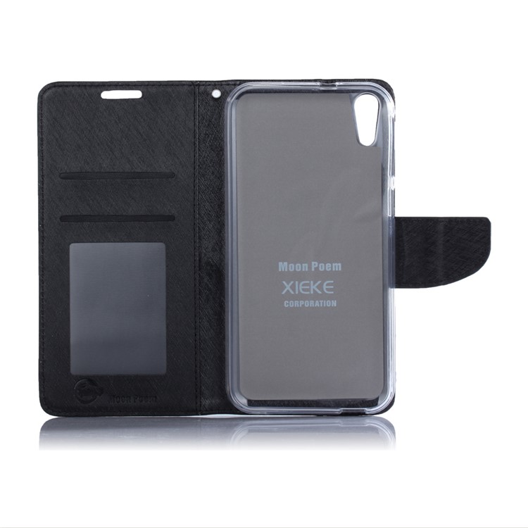 XIEKE Moon Poem for HTC Desire 830 Wallet Stand Leather Phone Casing - Black-7