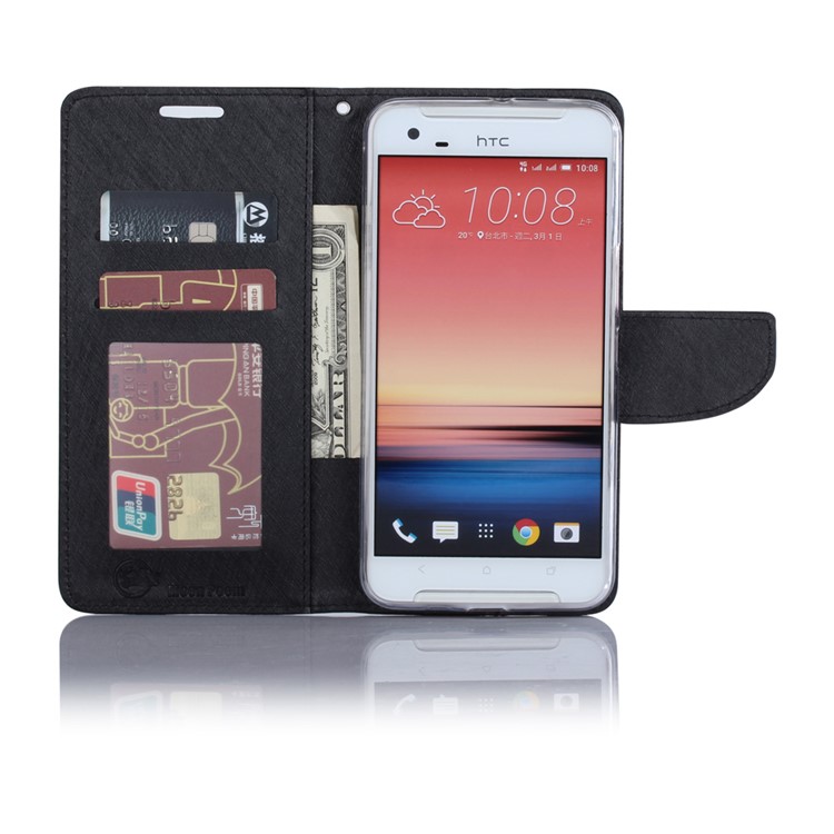 XIEKE Moon Poem Wallet Stand Leather Flip Cover for HTC One X9 - Black-7