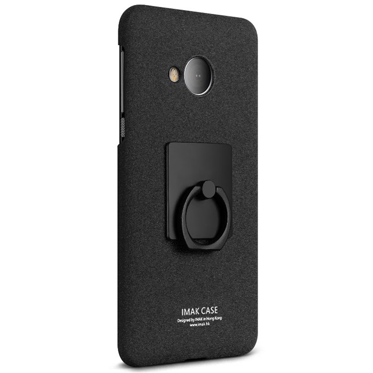 IMAK Kickstand Ring Holder Matte Hard PC Phone Case with Screen Protector for HTC U Play - Black-2