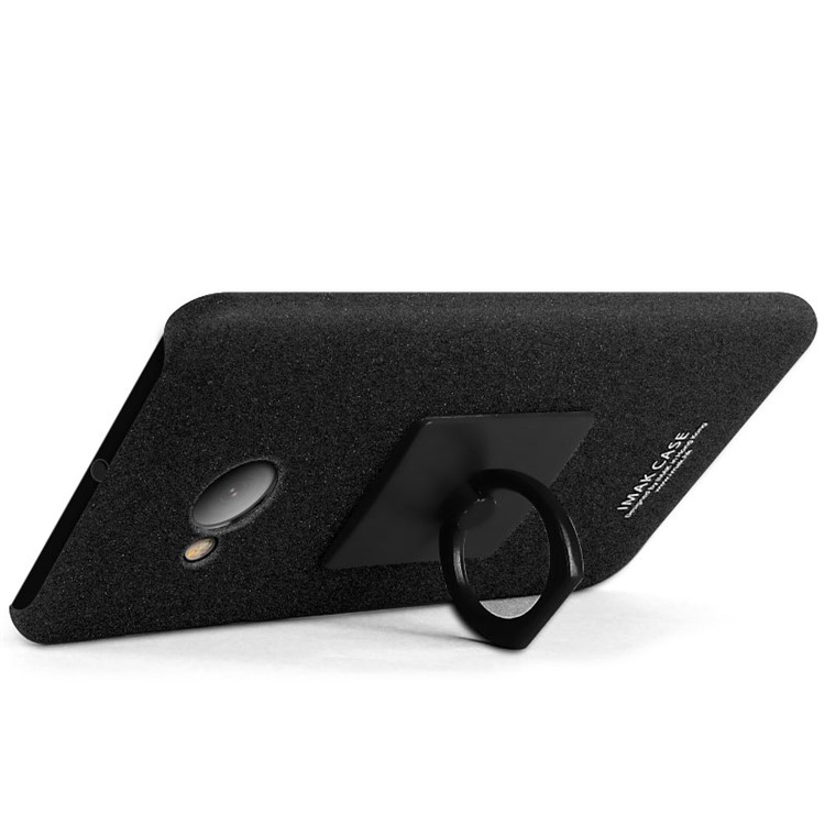 IMAK Kickstand Ring Holder Matte Hard PC Phone Case with Screen Protector for HTC U Play - Black-3