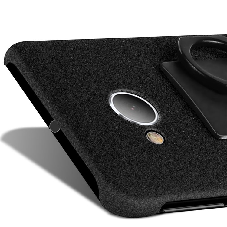 IMAK Kickstand Ring Holder Matte Hard PC Phone Case with Screen Protector for HTC U Play - Black-5