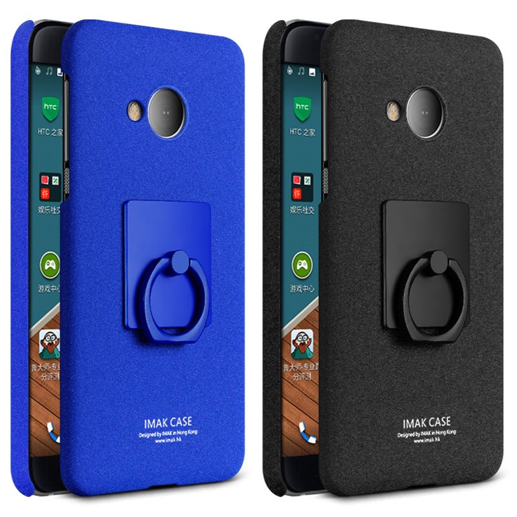 IMAK Kickstand Ring Holder Matte Hard PC Phone Case with Screen Protector for HTC U Play - Black-8