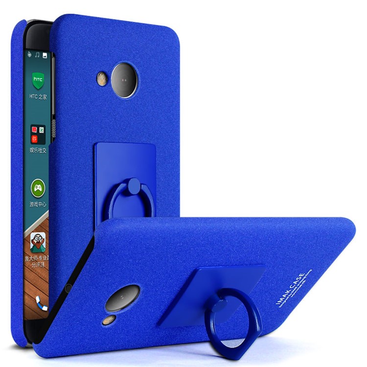IMAK for HTC U Play Matte Hard PC Mobile Cover with Metal Ring + Screen Protector Set - Blue-1