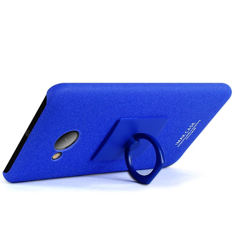 IMAK for HTC U Play Matte Hard PC Mobile Cover with Metal Ring + Screen Protector Set - Blue-3