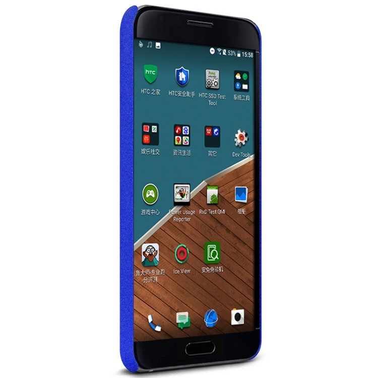 IMAK for HTC U Play Matte Hard PC Mobile Cover with Metal Ring + Screen Protector Set - Blue-4