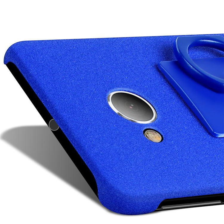 IMAK for HTC U Play Matte Hard PC Mobile Cover with Metal Ring + Screen Protector Set - Blue-5