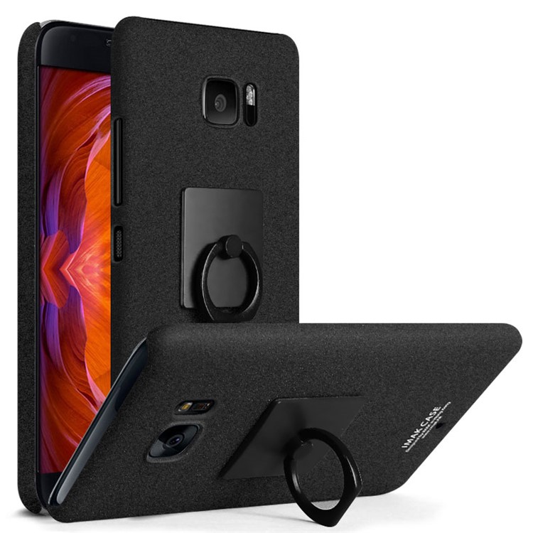 IMAK Finger Ring Holder Matte PC Case + Screen Protector for HTC U Ultra Ocean Note - Black-1