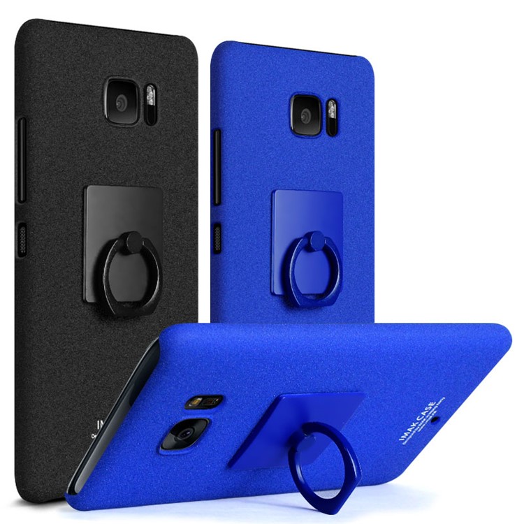IMAK Finger Ring Holder Matte PC Case + Screen Protector for HTC U Ultra Ocean Note - Black-7