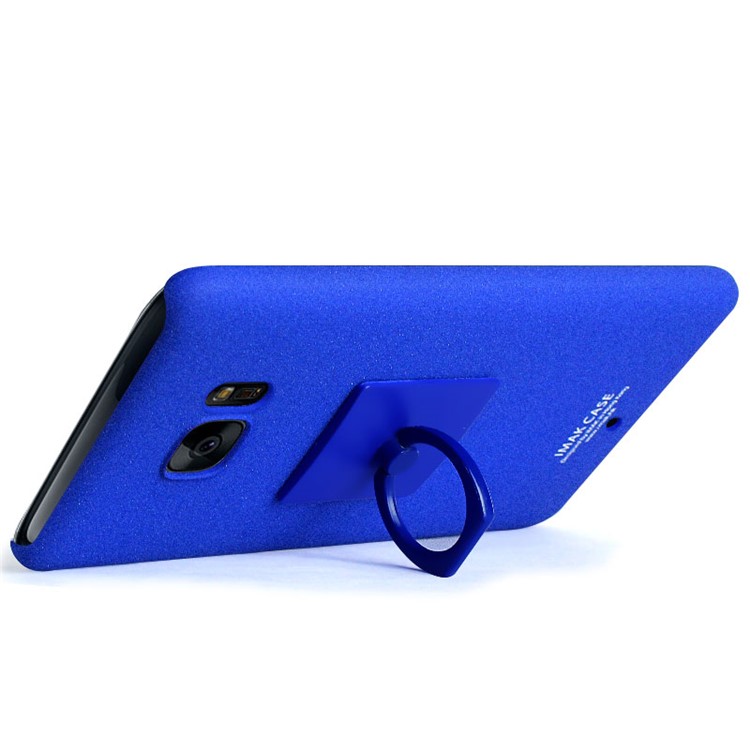 IMAK Swivel Ring Holder Matte PC Shell + Screen Film for HTC U Ultra Ocean Note - Dark Blue-3