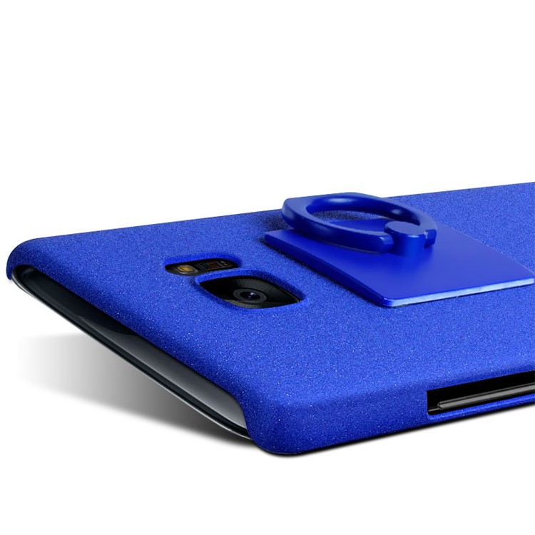 IMAK Swivel Ring Holder Matte PC Shell + Screen Film for HTC U Ultra Ocean Note - Dark Blue-5