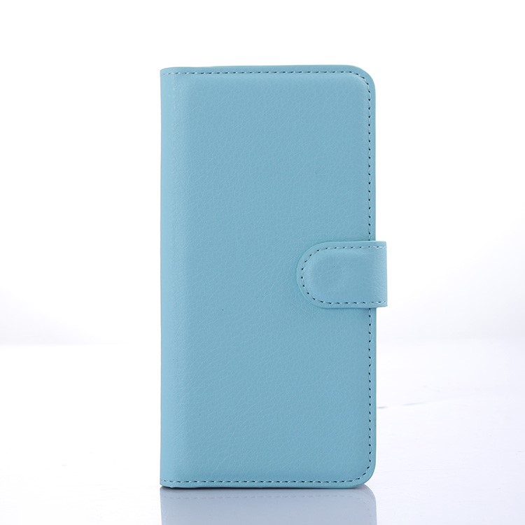 For HTC Desire 650 Single SIM Litchi Grain Wallet Flip Phone Case (PU Leather + Plastic) - Blue-1