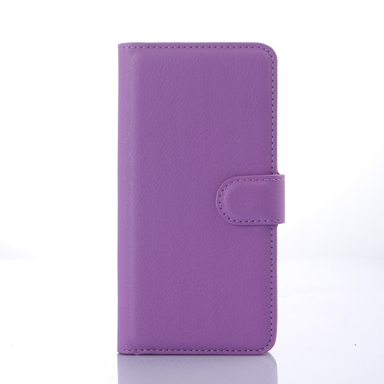 Litchi Leather Magnetic Case with Wallet Slots for HTC Desire 650 Single SIM - Purple-1
