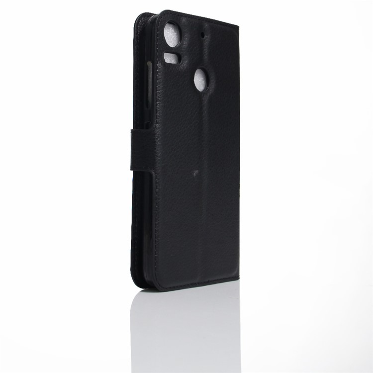 Litchi Skin Leather Wallet Case for HTC Desire 10 Pro - Black-4