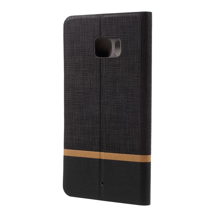 Cross Pattern Leather Stand Case with Card Slot for HTC U Ultra - Black-3