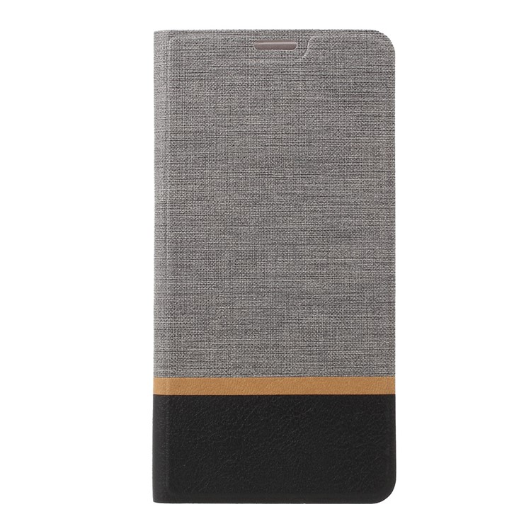 Cross Pattern Leather Stand Cover with Card Slot for HTC U Ultra - Grey-1