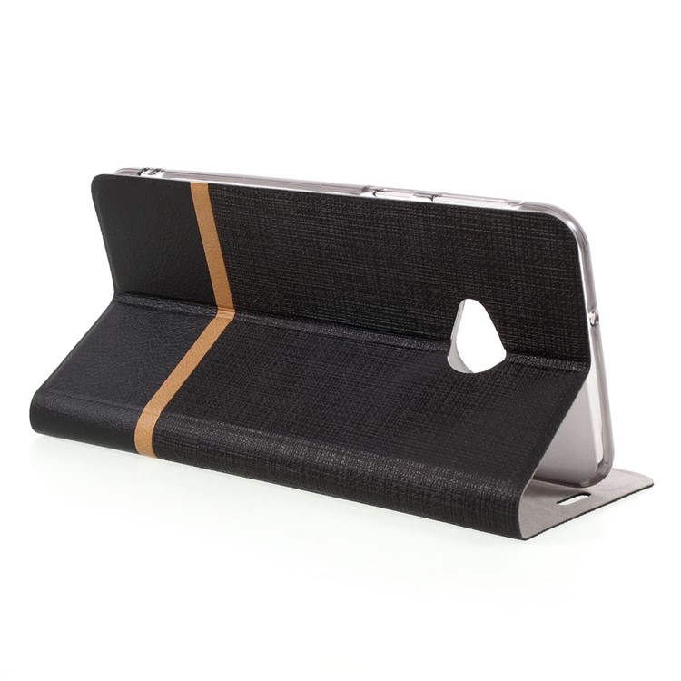 Cross Pattern Leather Card Holder Case for HTC U Play - Black-6