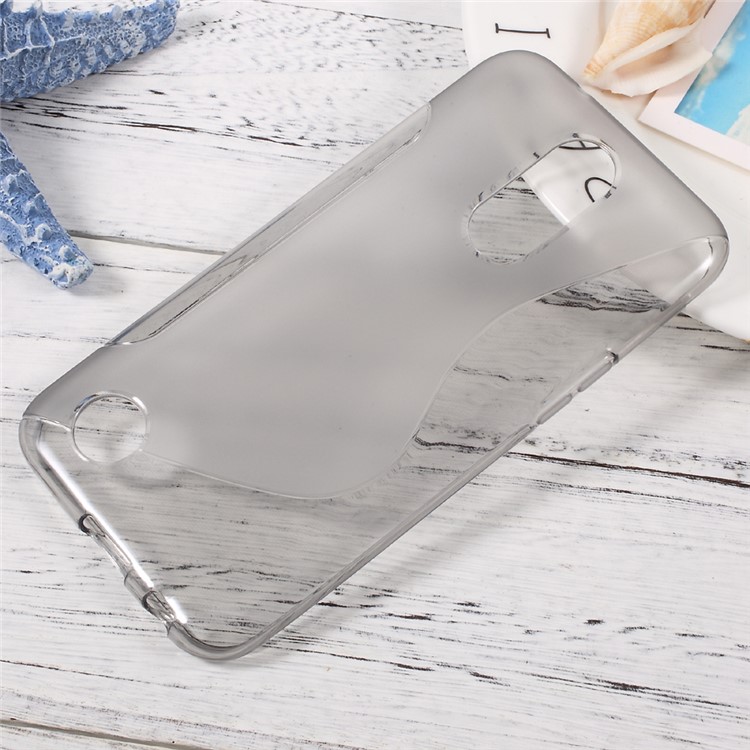 S-line Pattern Flexible TPU Back Case for LG K10 (2017) - Grey-1